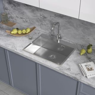 Мойка кухонная Reflexion Iseo 50-BL RX2260SS оружейная сталь